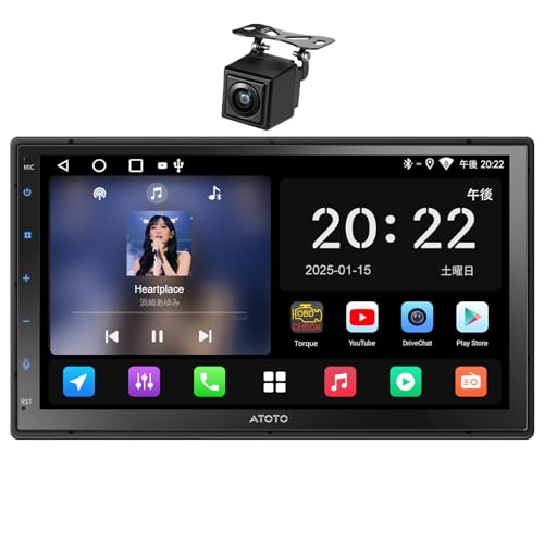 ATOTO A5L Androidカーナビ 2DIN、ディスプレイオーディオ 7インチ、ワイヤレス CarPlay & ワイヤレス Android Auto、WiFi 対応/Bluetooth/USB テザリング、GPS追跡、内蔵DSP/EQ、AI会話、バックカメラ連動、FM/AM、2G+32G